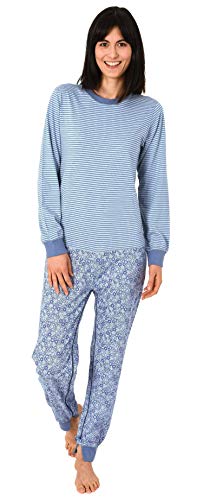 Normann Care Damen Pflegeoverall Langarm mit diagonalem Reißverschluss am Rücken und Bein 19127090838, Größe:XL, Farbe:blau von Normann Care