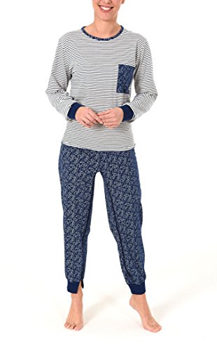 Normann Care Damen Pflegeoverall Langarm mit Reissverschluss am Rücken und am Bein 181 270 90 881, Größe:XXL, Farbe:Ringel Creme von Normann Care