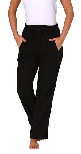 Normann Care Damen Rehahose mit seitlichen 4-Wege Reißverschluß Jogginghose, Farbe:schwarz, Größe:S von Normann Care