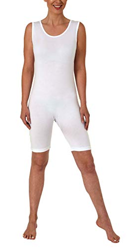 Normann Care Pflegebody Ärmellos Unisex, kurzer Pflegeoverall ohne Ärmel - mit Rückenreißverschluss, Grösse:XL, Farbe:Weiss von Normann Care