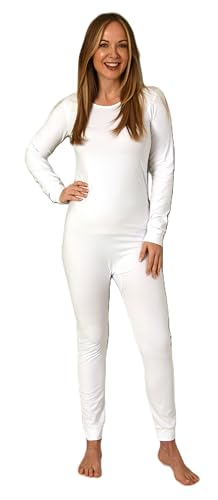 Normann Care Pflegebody Langarm - Unisex - Einteiler Body Schlafananzug mit Reißverschluss am Rücken, Farbe:weiß, Größe:M von Normann Care