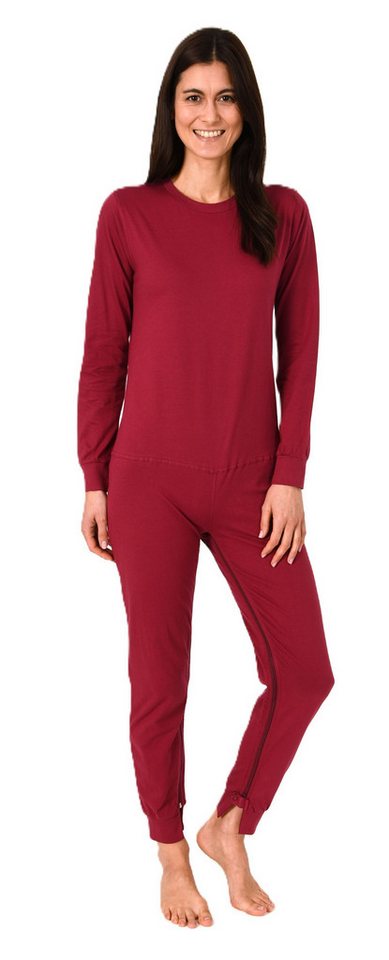 Normann Care Pyjama Damen Pflegeoverall langarm Einteiler mit Reißverschluss am Bein von Normann Care