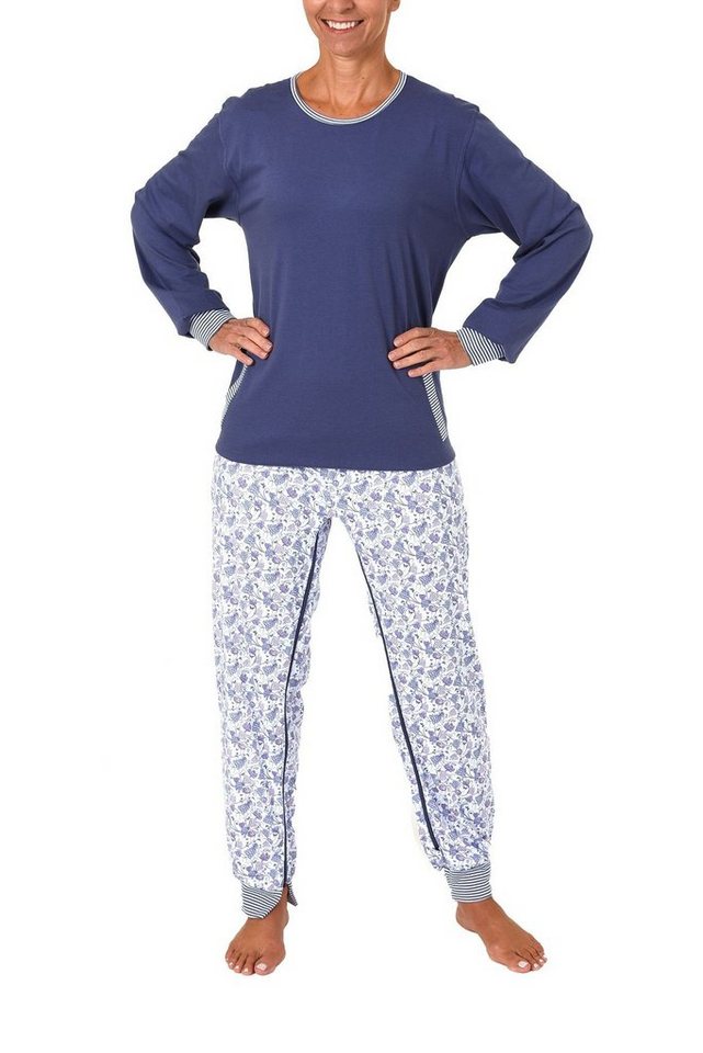 Normann Care Pyjama Damen Pflegeoverall langarm mit Reissverschluss am Rücken und am Bein 60507 von Normann Care