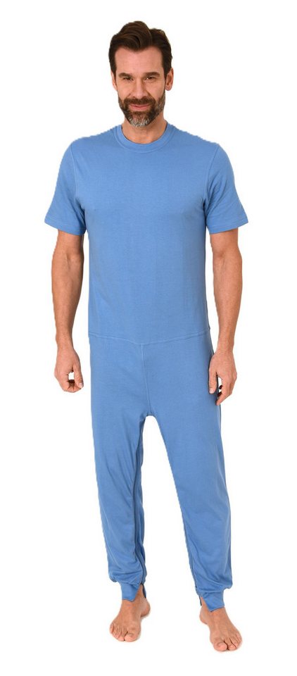 Normann Care Pyjama Herren Pflegeoverall kurzarm mit langen Bein + Reißverschluß am Bein von Normann Care