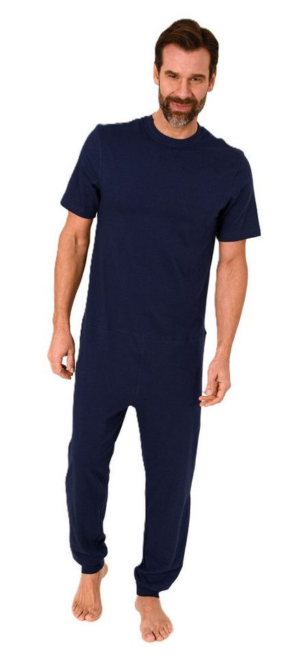 Normann Care Pyjama Herren Pflegeoverall kurzarm mit langen Bein + Rücken Reißverschluß von Normann Care