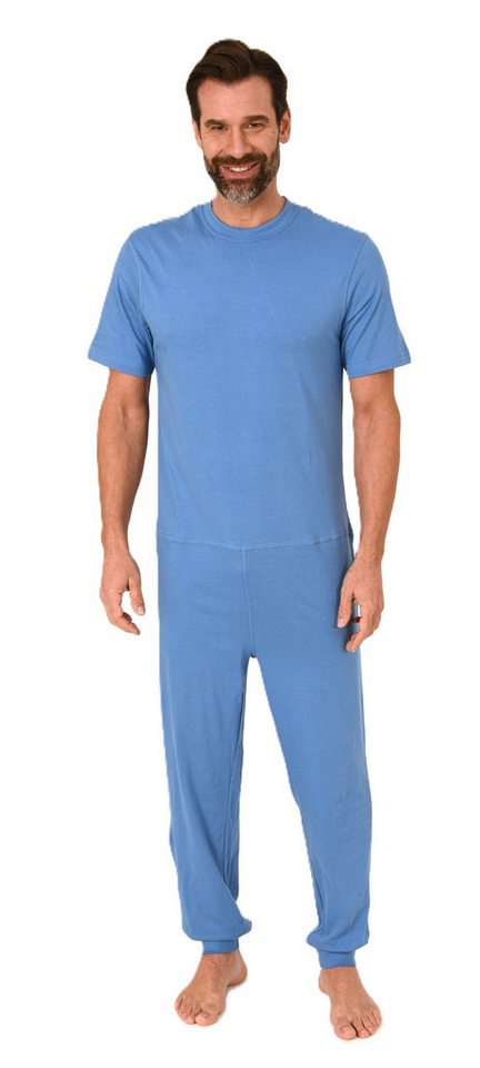 Normann Care Pyjama Herren Pflegeoverall kurzarm mit langen Bein + Rücken Reißverschluß von Normann Care