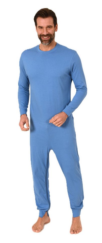 Normann Care Pyjama Herren Pflegeoverall langarm Einteiler mit Reißverschluss am Bein von Normann Care