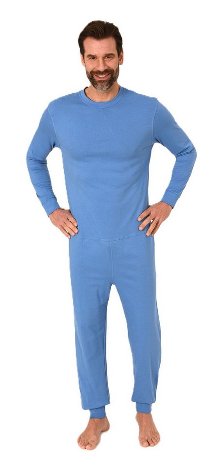 Normann Care Pyjama Herren Pflegeoverall langarm Einteiler mit Reißverschluss am Rücken von Normann Care
