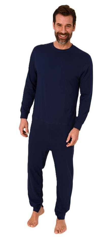 Normann Care Pyjama Herren Pflegeoverall langarm mit Reißverschluss am Rücken und Bein von Normann Care