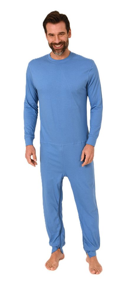 Normann Care Pyjama Herren Pflegeoverall langarm mit Reißverschluss am Rücken und Bein von Normann Care