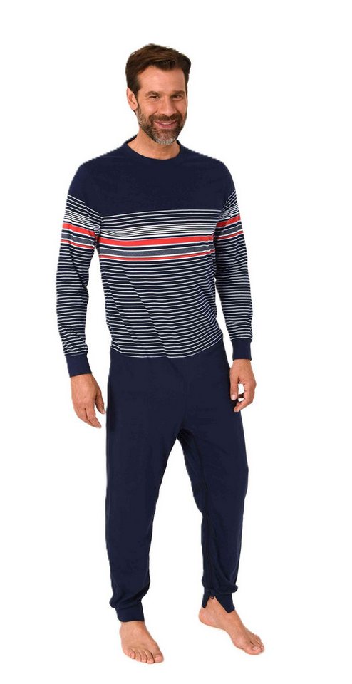 Normann Care Pyjama Herren Pflegeoverall langarm mit Reißverschluss am Rücken und Bein von Normann Care