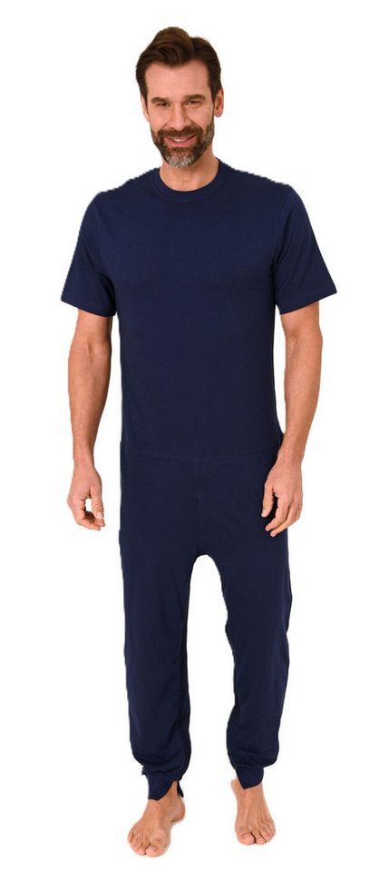 Normann Care Pyjama Herren kurzarm Pflegeoverall mit langen Bein und 2 Reissverschlüssen von Normann Care