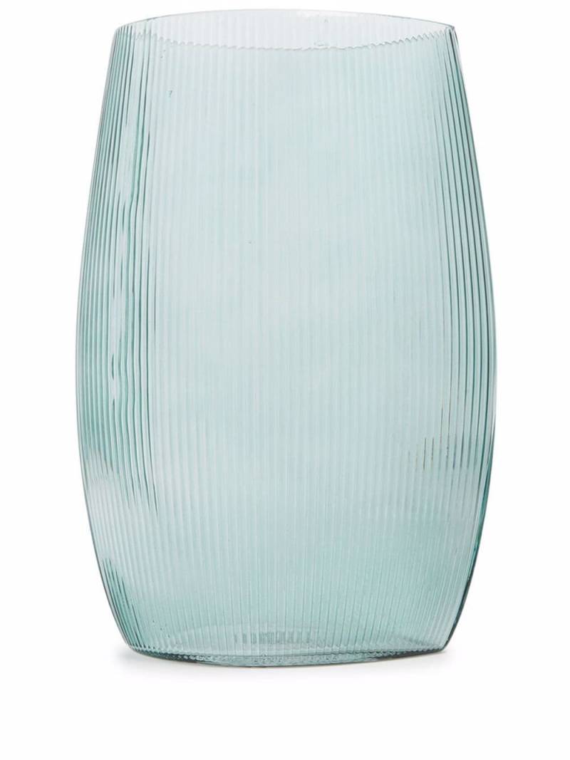 Normann Copenhagen Gerippte Tide Glasvase - Blau von Normann Copenhagen