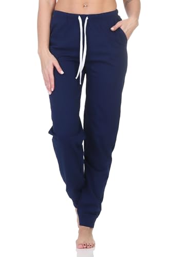 Damen Schlafanzug Pyjama Hose lang Mix & Match - perfekt zu kombinieren, Farbe:Marine, Größe:40-42 von Normann