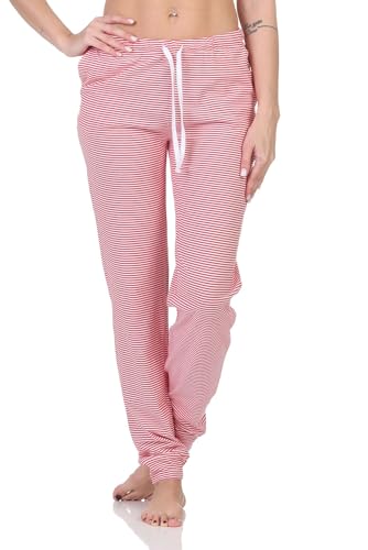 Damen Schlafanzug Pyjama Hose lang Mix & Match - perfekt zu kombinieren, Farbe:Streifen_pink, Größe:48-50 von Normann