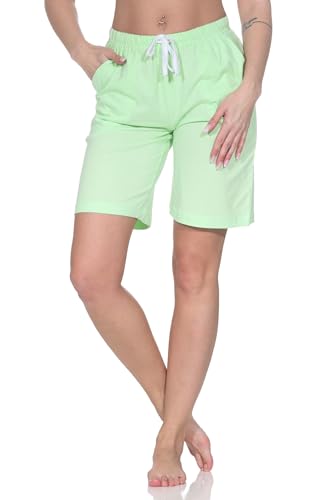 Normann Damen Shorty Schlafanzug Pyjama Hose kurz - Mix & Match - perfekt zu kombinieren, Farbe:grün, Größe:40-42 von Normann