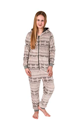 Mädchen Jumpsuit Overall Schlafanzug Langarm - Norwegermotiv - 271 467 97 004, Farbe:grau, Größe:152 von Normann