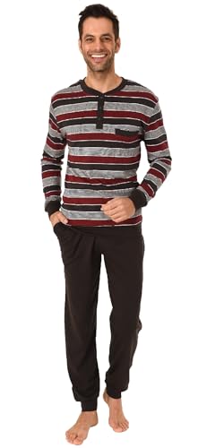 Normann Herren Schlafanzug mit Bündchen in Warmer Kuschel Interlock Qualität, Farbe:dunkelgrau, Größe:56 von Normann