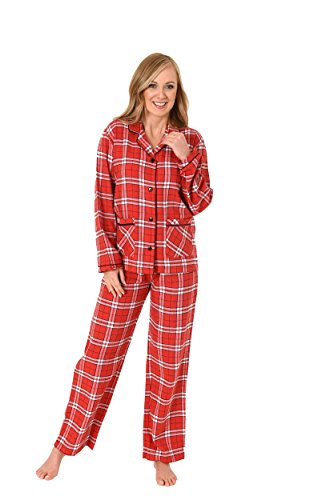 Normann Damen Flanell Pyjama Langarm Karodesign - 271 201 95 001, Größe:44/46;Farbe:rot Normann Damen Flanell Pyjama Langarm Karodesign - 271 201 95 001, Größe:44/46;Farbe:rot von Normann