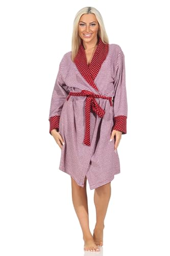 Normann Damen Frottee Bademantel Morgenmantel in edler Optik - auch in Übergröße, Farbe:Ringel, Größe:56-58 von Normann
