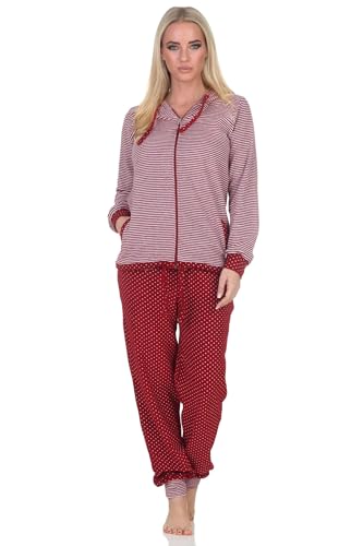 Normann Damen Frottee Hausanzug/Freizeitanzug - auch in Übergröße, Farbe:Ringel, Größe:52-54 von Normann