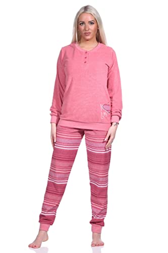 Normann Damen Frottee Schlafanzug Langarm mit Bündchen - Hose gestreift - auch in Übergrößen, Farbe:Altrose, Größe:60/62 Normann Damen Frottee Schlafanzug Langarm mit Bündchen - Hose gestreift - auch in Übergrößen, Farbe:Altrose, Größe:60/62 von Normann