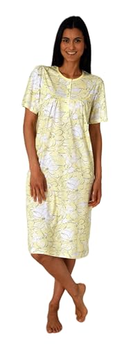 Normann Damen Kurzarm Nachthemd im klassischen fraulichen Design,Knopfleiste am Hals, Farbe:vanille, Größe:44-46 von Normann