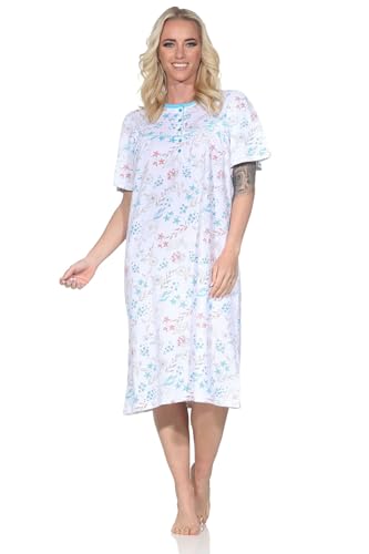 Normann Damen Kurzarm Nachthemd im klassischen fraulichen Design mit Knopfleiste am Hals, Farbe:helltürkis, Größe:52-54 Normann Damen Kurzarm Nachthemd im klassischen fraulichen Design mit Knopfleiste am Hals, Farbe:helltürkis, Größe:52-54 von Normann