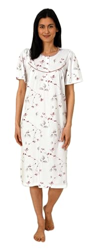 Normann Damen Kurzarm Nachthemd im klassischen fraulichen Design mit Knopfleiste am Hals, Farbe:rosa, Größe:48-50 von Normann