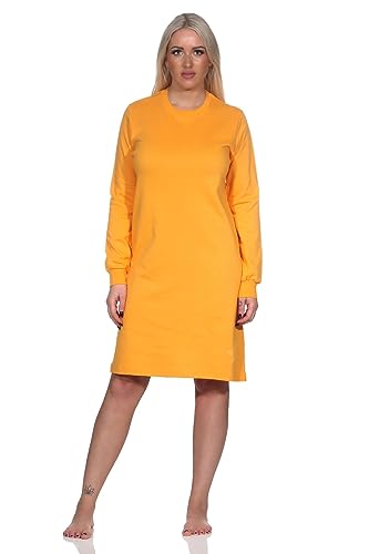 Normann Damen Langarm Nachthemd in Kuschel Interlock Qualität in Sterne Optik, Farbe:orange, Größe:40-42 von Normann