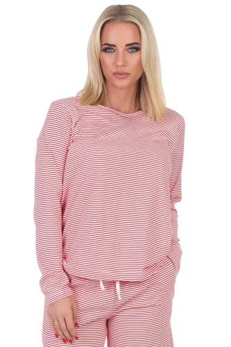 Normann Damen Langarm Schlafanzug Oberteil Pyjama Mix & Match - ideal zu kombinieren, Farbe:Streifen_pink, Größe:40-42 von Normann