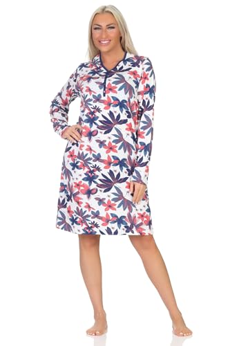 Normann Damen Nachthemd Langarm in floralem Design - auch in Übergröße, Farbe:Allover, Größe:44-46 von Normann