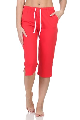 Normann Damen Schlafanzug Pyjama Capri-Hose 3/4-lang - Mix & Match - perfekt zu kombinieren, Farbe:pink, Größe:40-42 von Normann