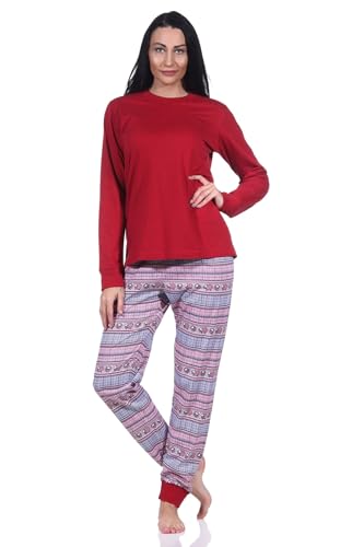 Normann Damen Schlafanzug mit Bündchen Pyjama im wunderschönen Ethnolook, Farbe:rot, Größe:36-38 Normann Damen Schlafanzug mit Bündchen Pyjama im wunderschönen Ethnolook, Farbe:rot, Größe:36-38 von Normann