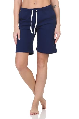 Normann Damen Shorty Schlafanzug Pyjama Hose kurz - Mix & Match - perfekt zu kombinieren, Farbe:Marine, Größe:40-42 von Normann