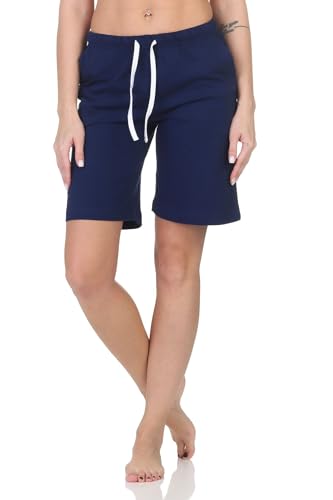 Normann Damen Shorty Schlafanzug Pyjama Hose kurz - perfekt zu kombinieren, Farbe:Marine, Größe:36-38 von Normann