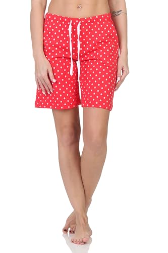 Normann Damen Shorty Schlafanzug Pyjama Hose kurz - Mix & Match - perfekt zu kombinieren, Farbe:Punkte_pink, Größe:40-42 von Normann