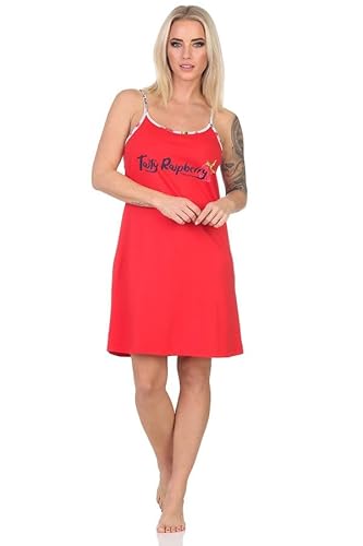 Normann Damen Spaghetti Nachthemd Negligé - auch in Übergrößen, Farbe:rot, Größe:56-58 von Normann