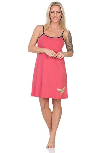 Normann Damen Spaghetti Nachthemd Negligé - auch in Übergrößen, Farbe:rot, Größe:60-62 von Normann