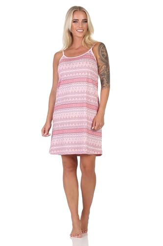 Normann Damen Spaghetti Nachthemd im Ethnolook - auch in Übergrössen, Farbe:rosa2, Größe:44-46 von Normann