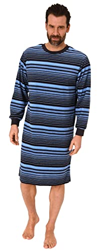 Edel aussehendes Herren Frottee Nachthemd Langarm mit Bündchen, Farbe:hellblau, Größe:60/62 von Normann