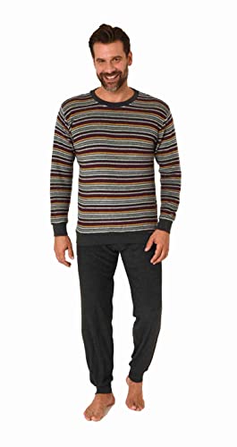 Normann Herren Langarm Frottee Schlafanzug Pyjama mit Bündchen - auch in Übergrößen, Farbe:gelb, Größe:56 von Normann