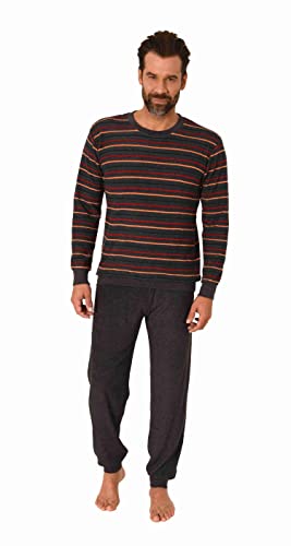 Normann Herren Langarm Frottee Schlafanzug Pyjama mit Bündchen - auch in Übergrößen, Farbe:rot, Größe:60 von Normann