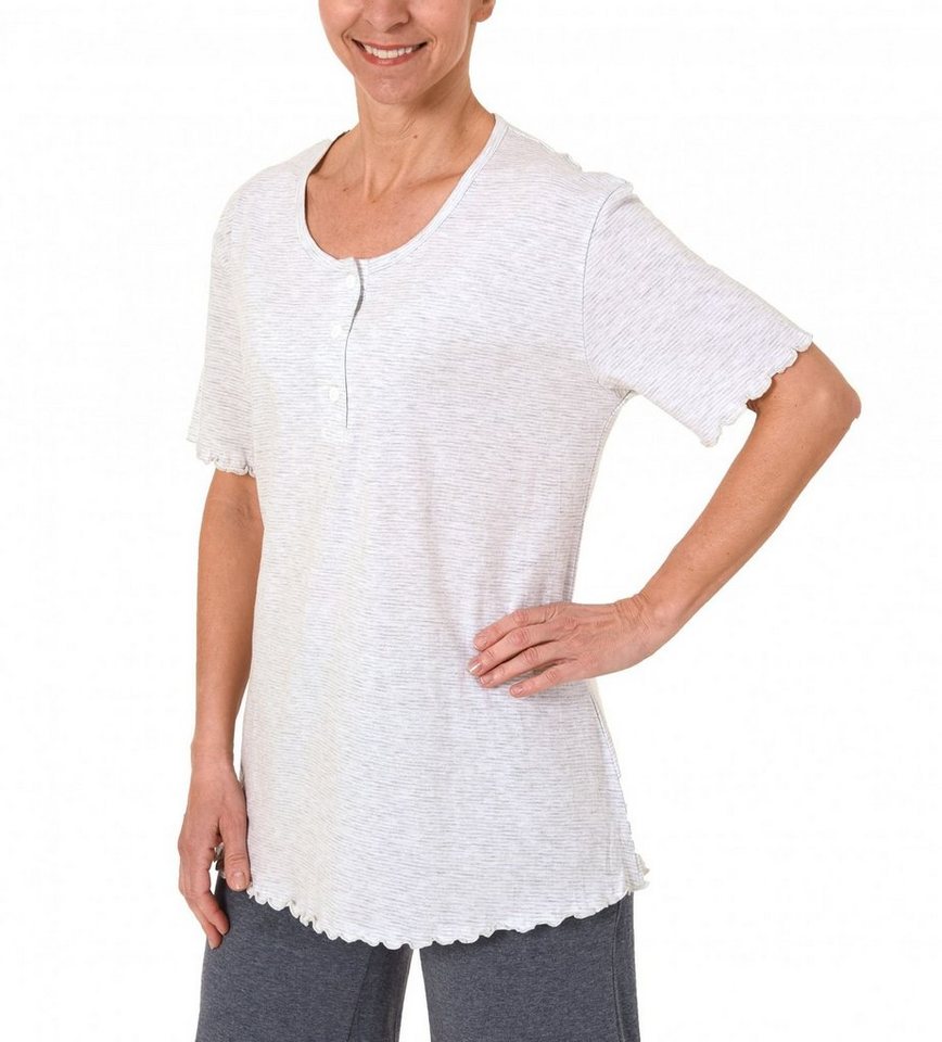 Normann Relaxanzug Damen Shirt Oberteil kurzarm Mix & Match Streifendessin von Normann