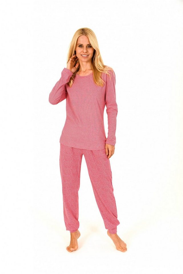 Normann Relaxanzug Damen Shirt Oberteil langarm Mix & Match Streifendesign von Normann