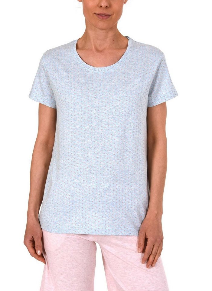 Normann Freizeitanzug Damen Shirt Top kurzarm, Minimal Print, Mix & Match -191 220 90 904 von Normann