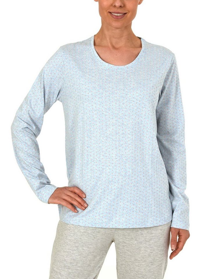 Normann Freizeitanzug Damen Shirt Top langarm, Minimal-Print, Mix & Match -191 219 90 904 von Normann