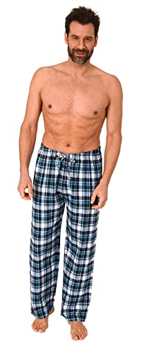 Normann Herren Flanell Schlafanzug Pyjama Hose in toller Karo-Optik, Farbe:türkis, Größe:48 von Normann