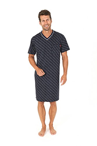 Normann Herren Kurzarm Nachthemd in eleganter Optik, Farbe:Marine, Größe:56 von Normann