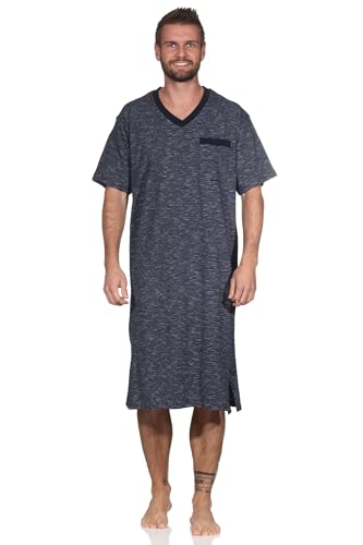 Normann Herren Kurzarm Nachthemd in eleganter Optik, Farbe:Navy, Größe:56 von Normann